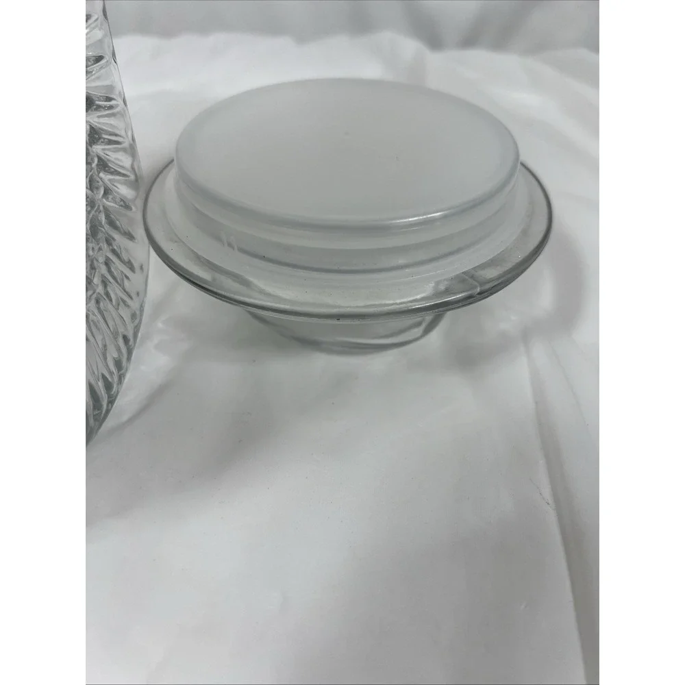Anchor Hocking Press Glass Sunflower Jar With Lid Starburt Vintage‎